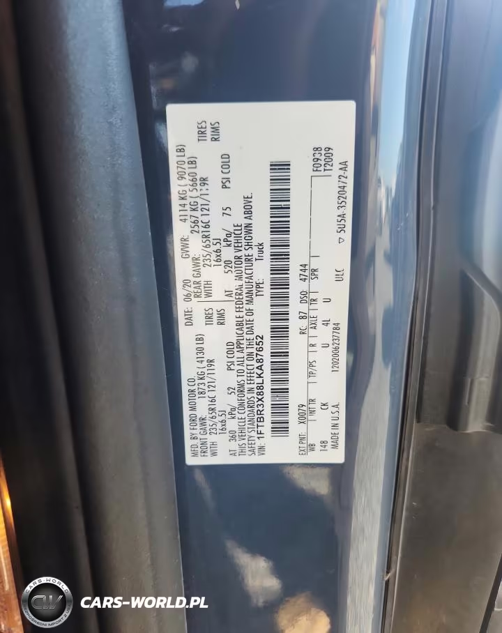 2020 Ford Transit 250 Delivery Van VIN:1FTBR3X88LKA87652 - 12