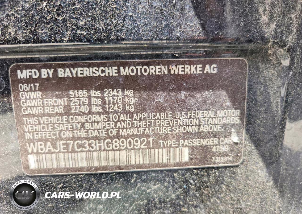 2017 BMW 540 Xi VIN:WBAJE7C33HG890921 - 12
