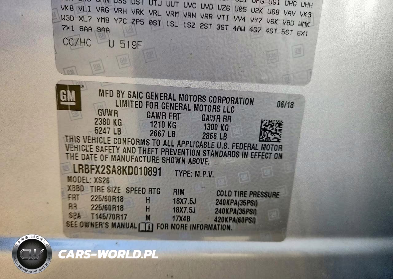 2019 Buick Envision VIN:LRBFX2SA8KD010891 - 13
