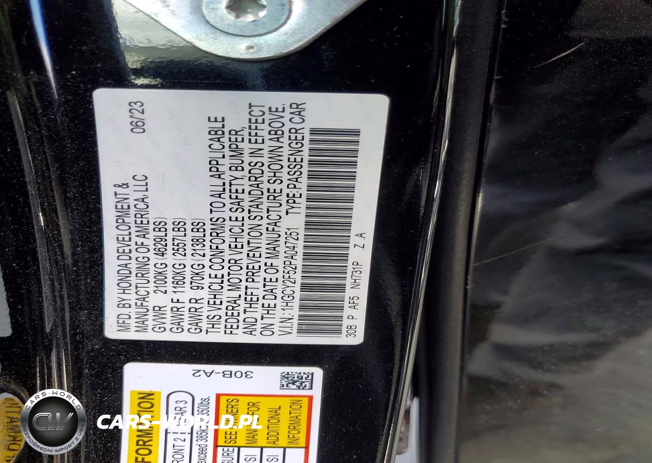 2023 Honda Accord Hybrid Sport VIN:1HGCY2F52PA047251 - 12