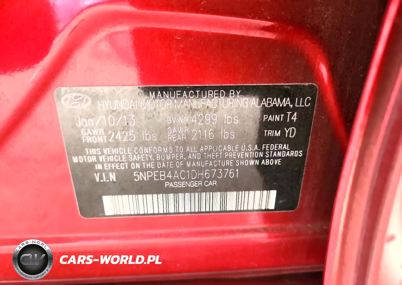 2013 Hyundai Sonata Gls VIN:5NPEB4AC1DH673761 - 12
