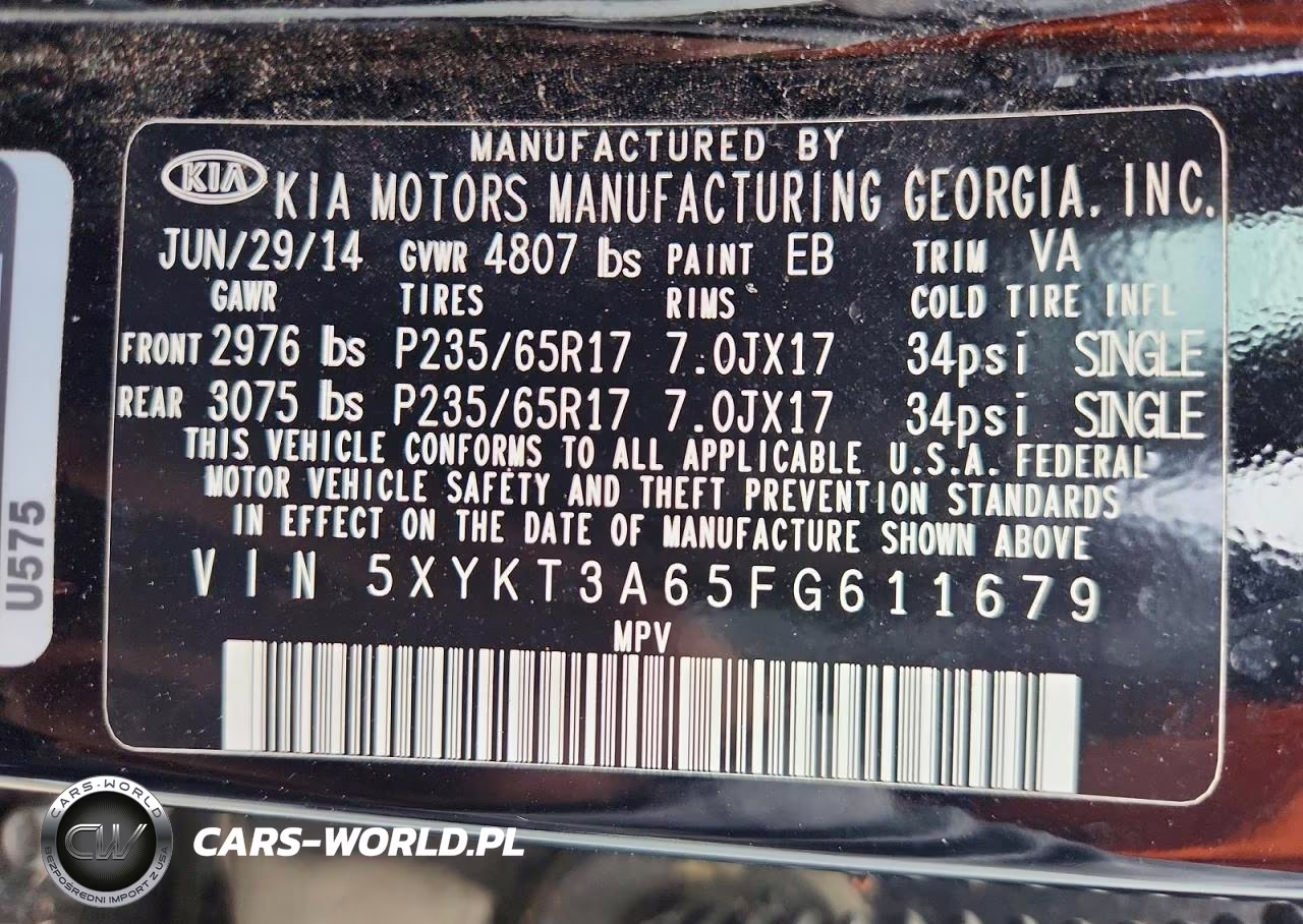 2015 Kia Sorento Lx VIN:5XYKT3A65FG611679 - 13