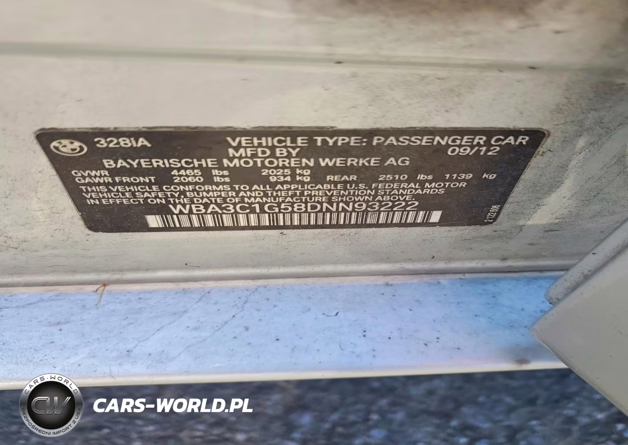 2013 BMW 328 I Sulev VIN:WBA3C1G58DNN93222 - 12