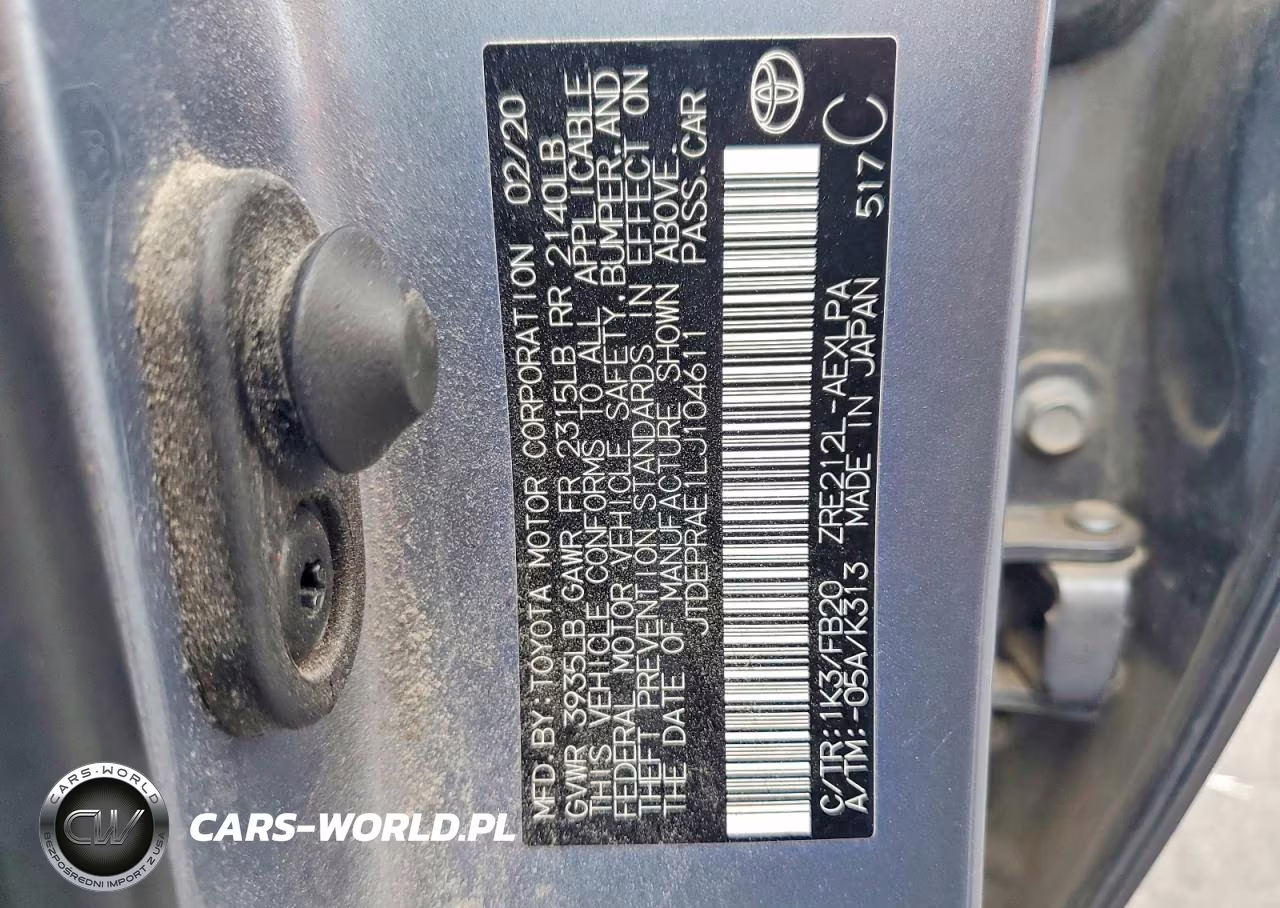 2020 Toyota Corolla Le VIN:JTDEPRAE1LJ104611 - 12