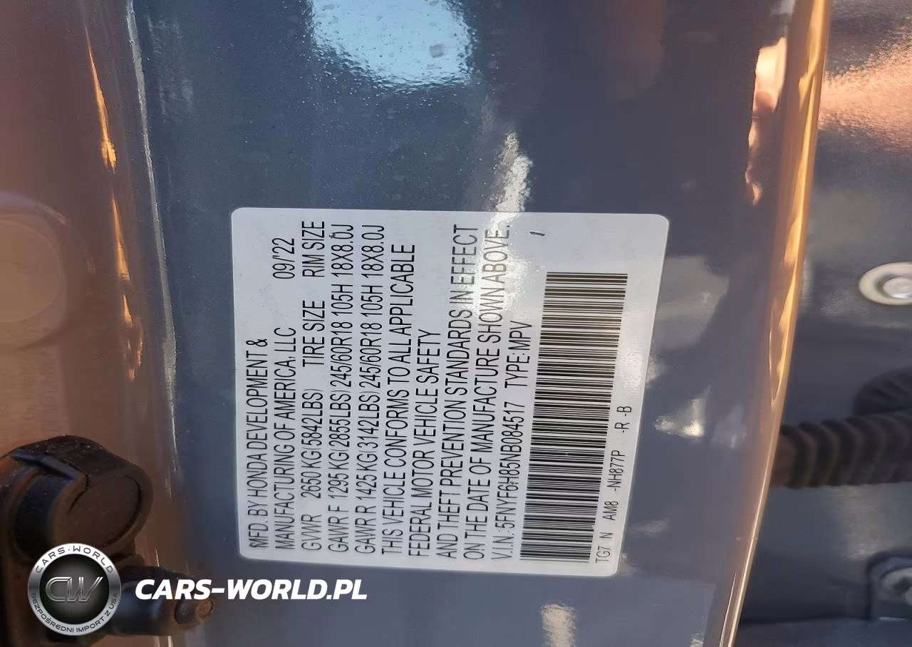 2022 Honda Pilot Trailsport VIN:5FNYF6H85NB084517 - 12