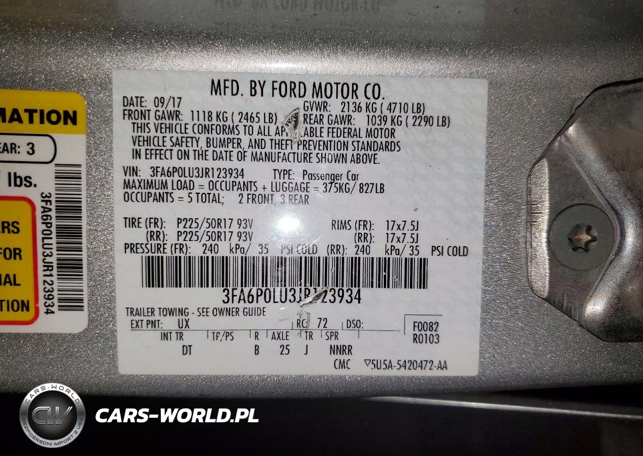 2018 Ford Fusion Se Hybrid VIN:3FA6P0LU3JR123934 - 12