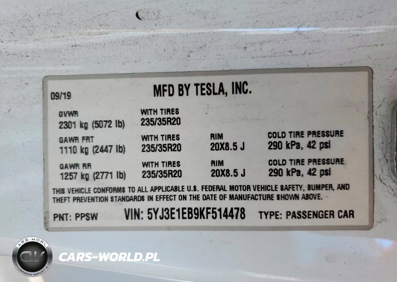 2019 Tesla Model 3 VIN:5YJ3E1EB9KF514478 - 12