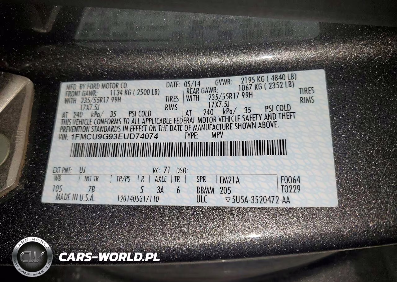 2014 Ford Escape Se VIN:1FMCU9G93EUD74074 - 13