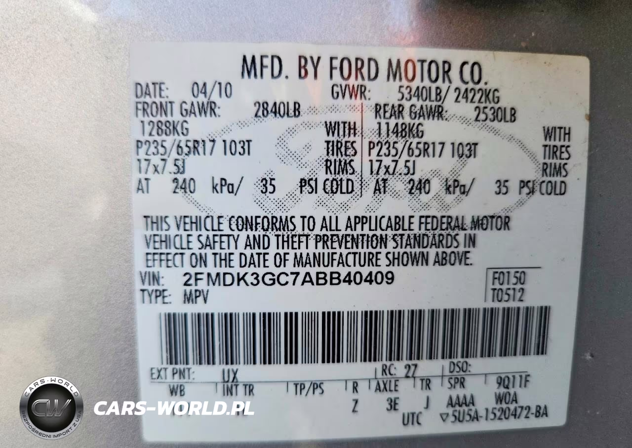 2010 Ford Edge Se VIN:2FMDK3GC7ABB40409 - 13
