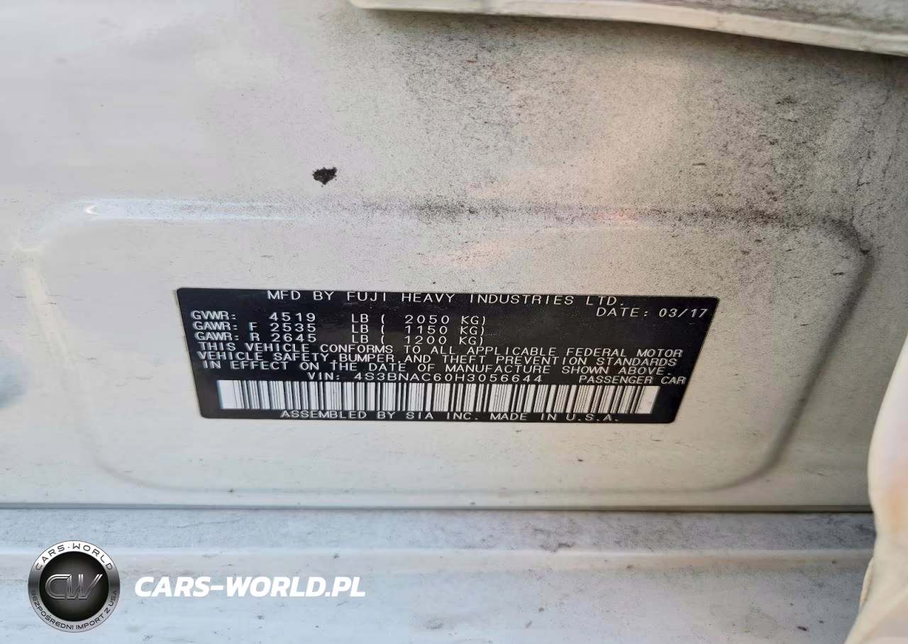 2017 Subaru Legacy 2.5I Premium VIN:4S3BNAC60H3056644 - 12
