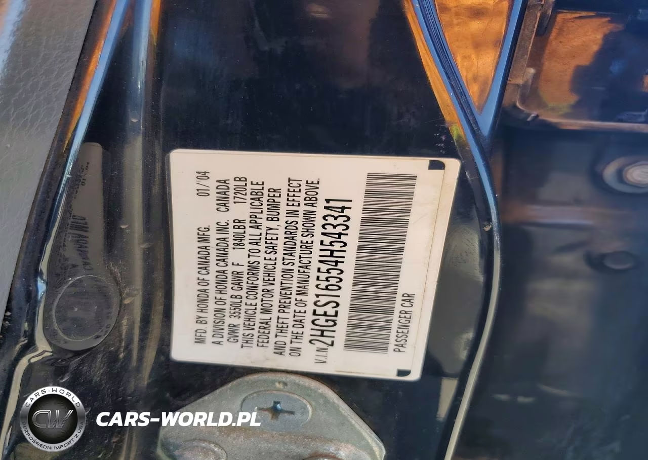 2004 Honda Civic Lx VIN:2HGES16554H543341 - 12