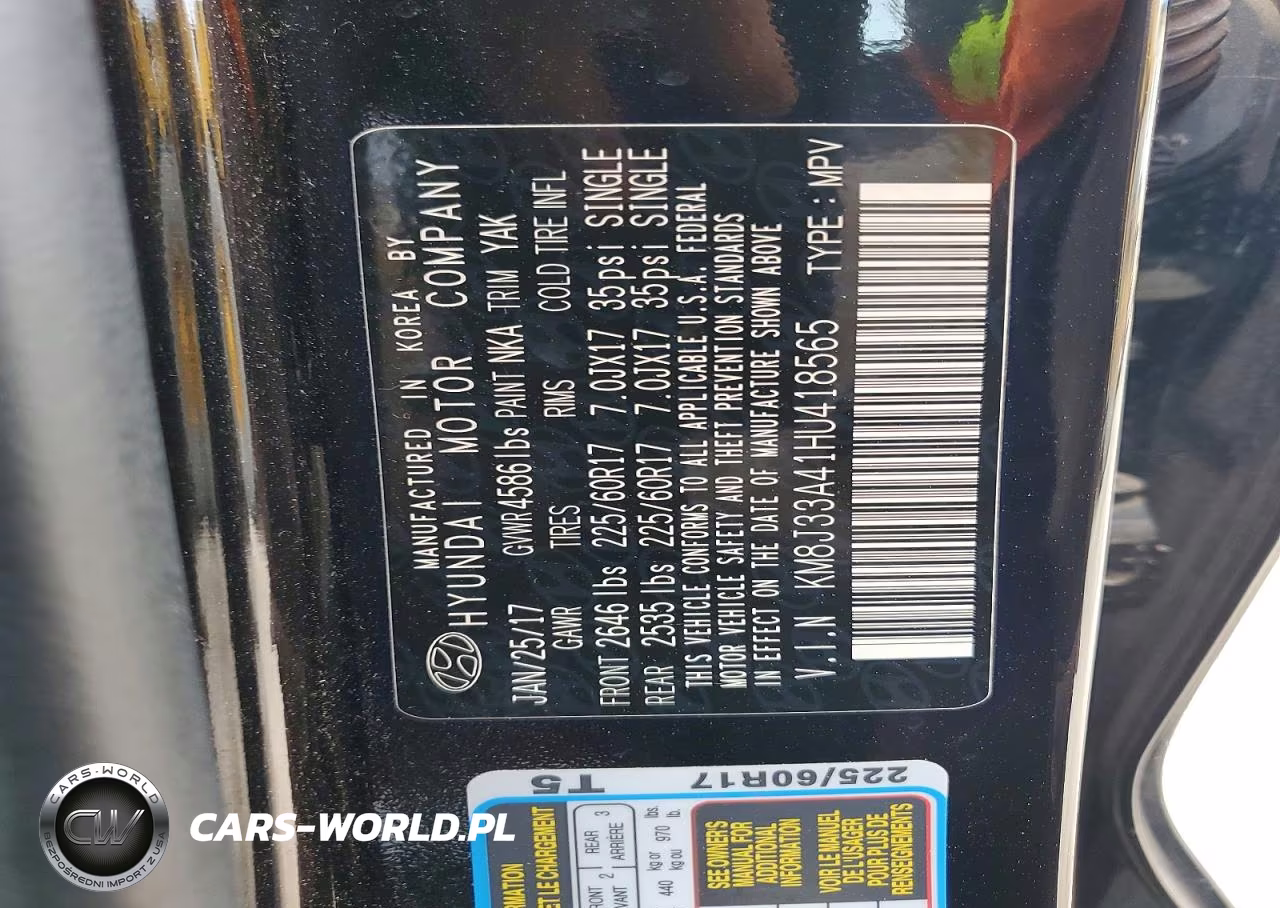 2017 Hyundai Tucson Se Plus VIN:KM8J33A41HU418565 - 13