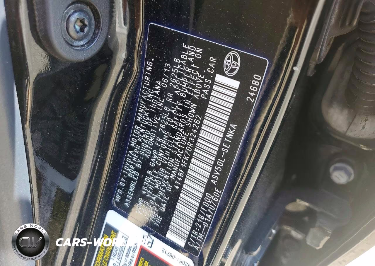 2013 Toyota Camry Le VIN:4T4BF1FK7DR324262 - 12