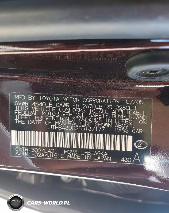 2005 Lexus Es 330 VIN:JTHBA30G255137177 - 12