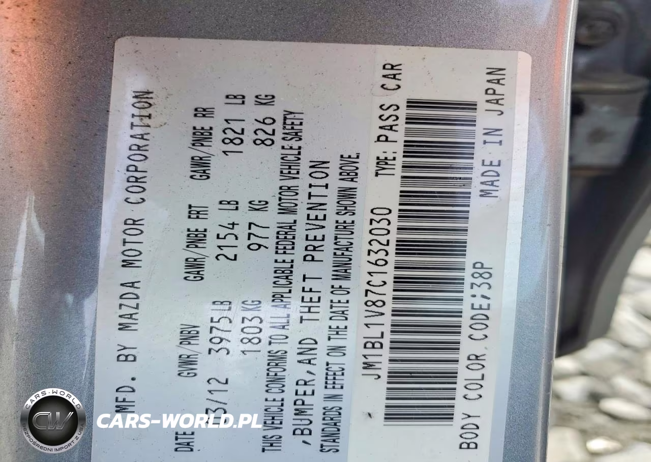 2012 Mazda 3 I VIN:JM1BL1V87C1632030 - 12
