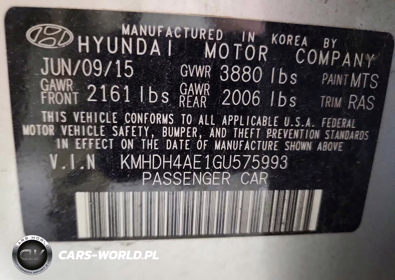 2016 Hyundai Elantra Se VIN:KMHDH4AE1GU575993 - 13