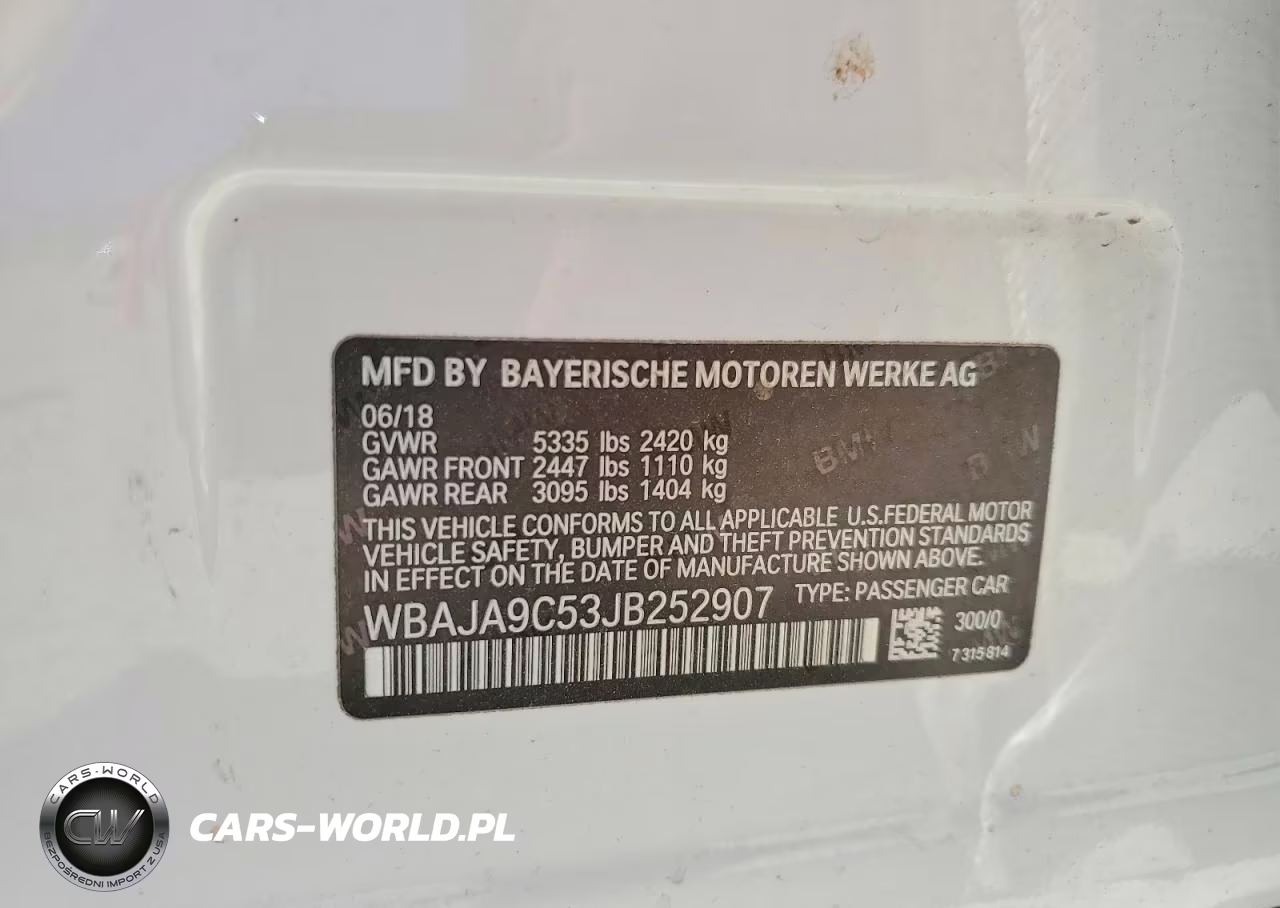 2018 BMW 530 VIN:WBAJA9C53JB252907 - 13