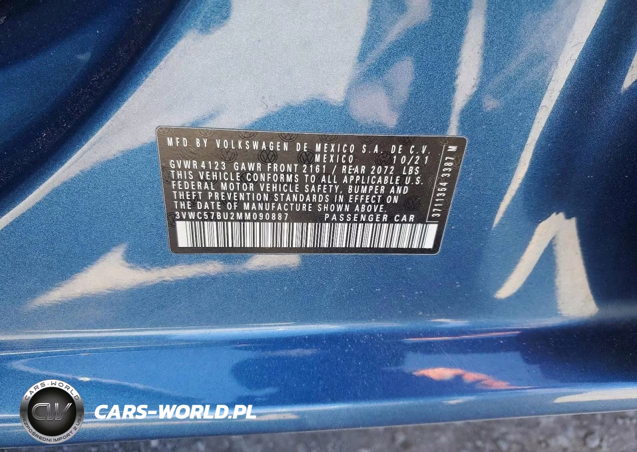 2021 Volkswagen Jetta VIN:3VWC57BU2MM090887 - 12
