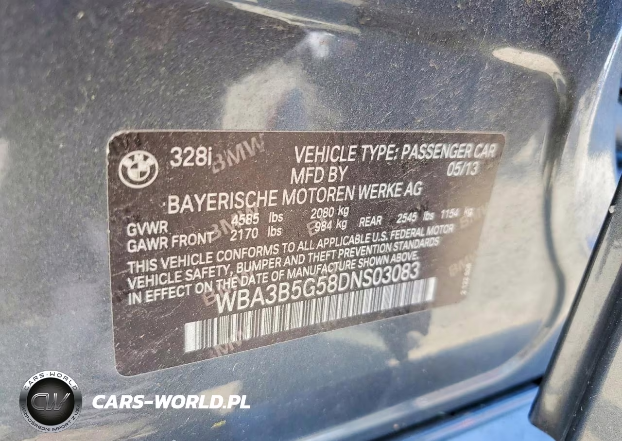 2013 BMW 328 Xi Sulev VIN:WBA3B5G58DNS03083 - 13