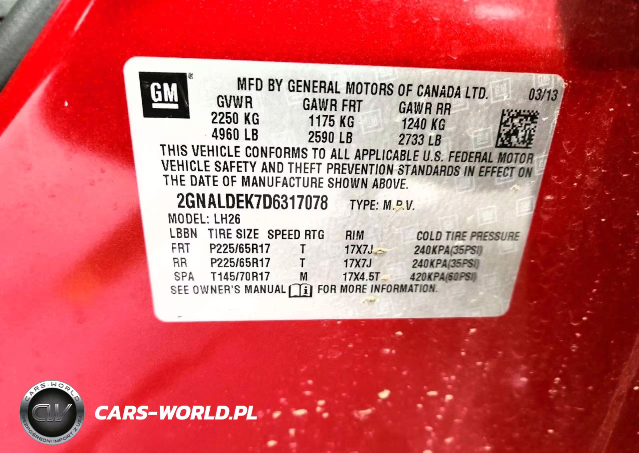 2013 Chevrolet Equinox Lt VIN:2GNALDEK7D6317078 - 12