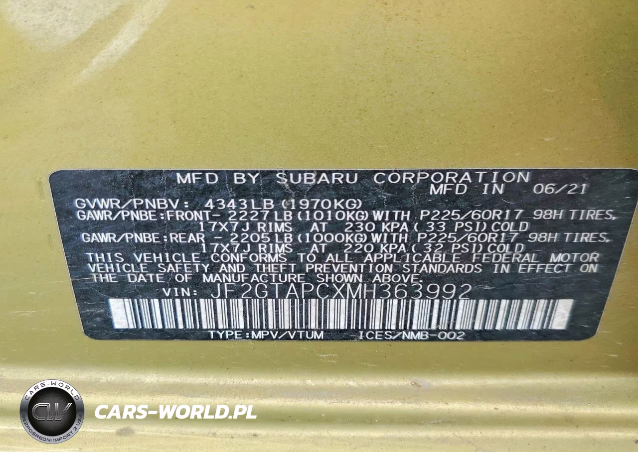 2021 Subaru Crosstrek Premium VIN:JF2GTAPCXMH363992 - 14