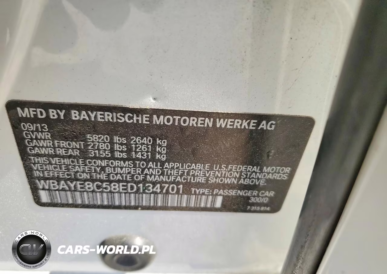 2014 BMW 750 Li VIN:WBAYE8C58ED134701 - 12
