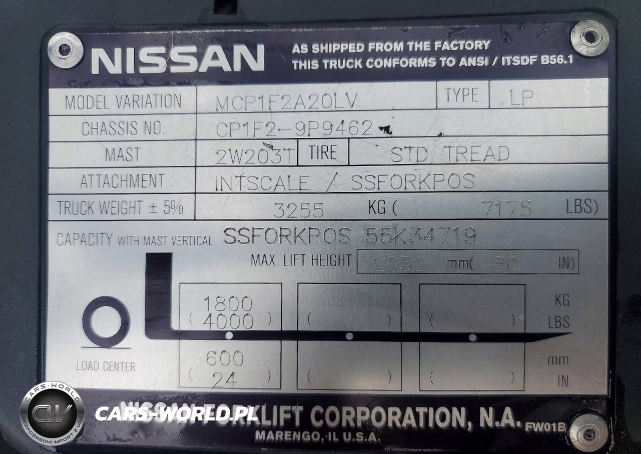 2012 Nissan Forklift VIN:CP1F29P9462 - 10