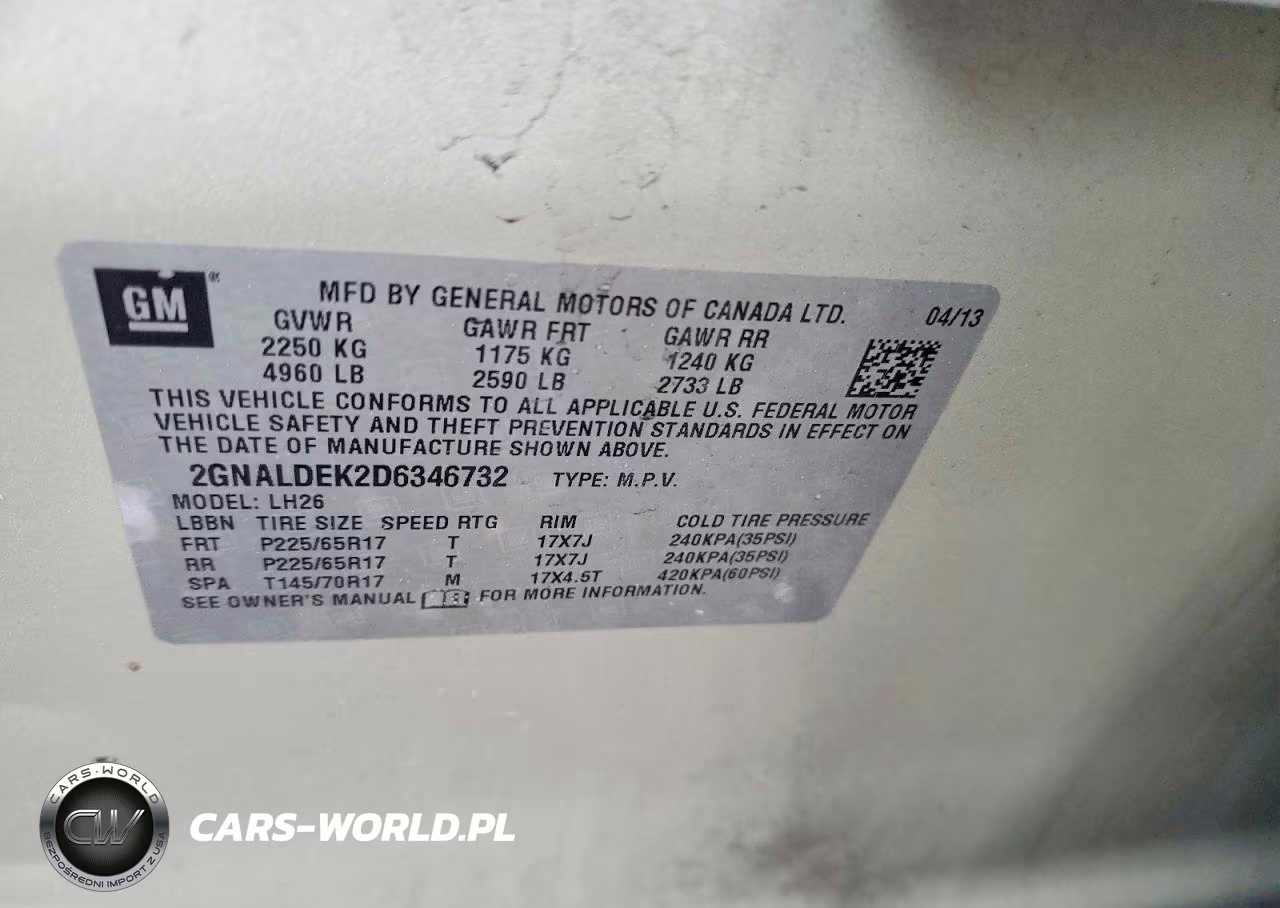 2013 Chevrolet Equinox Lt VIN:2GNALDEK2D6346732 - 12