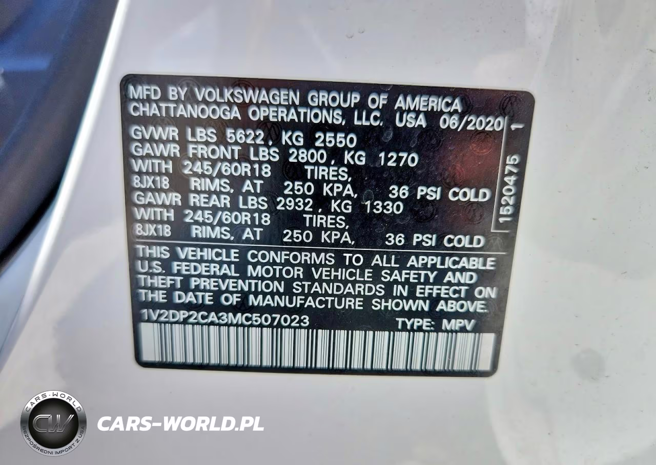 2021 Volkswagen Atlas Se VIN:1V2DP2CA3MC507023 - 14