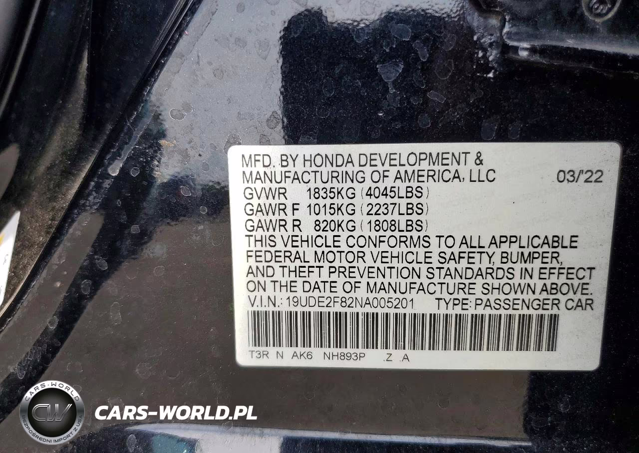 2022 Acura Ilx Premium A-Spec VIN:19UDE2F82NA005201 - 12