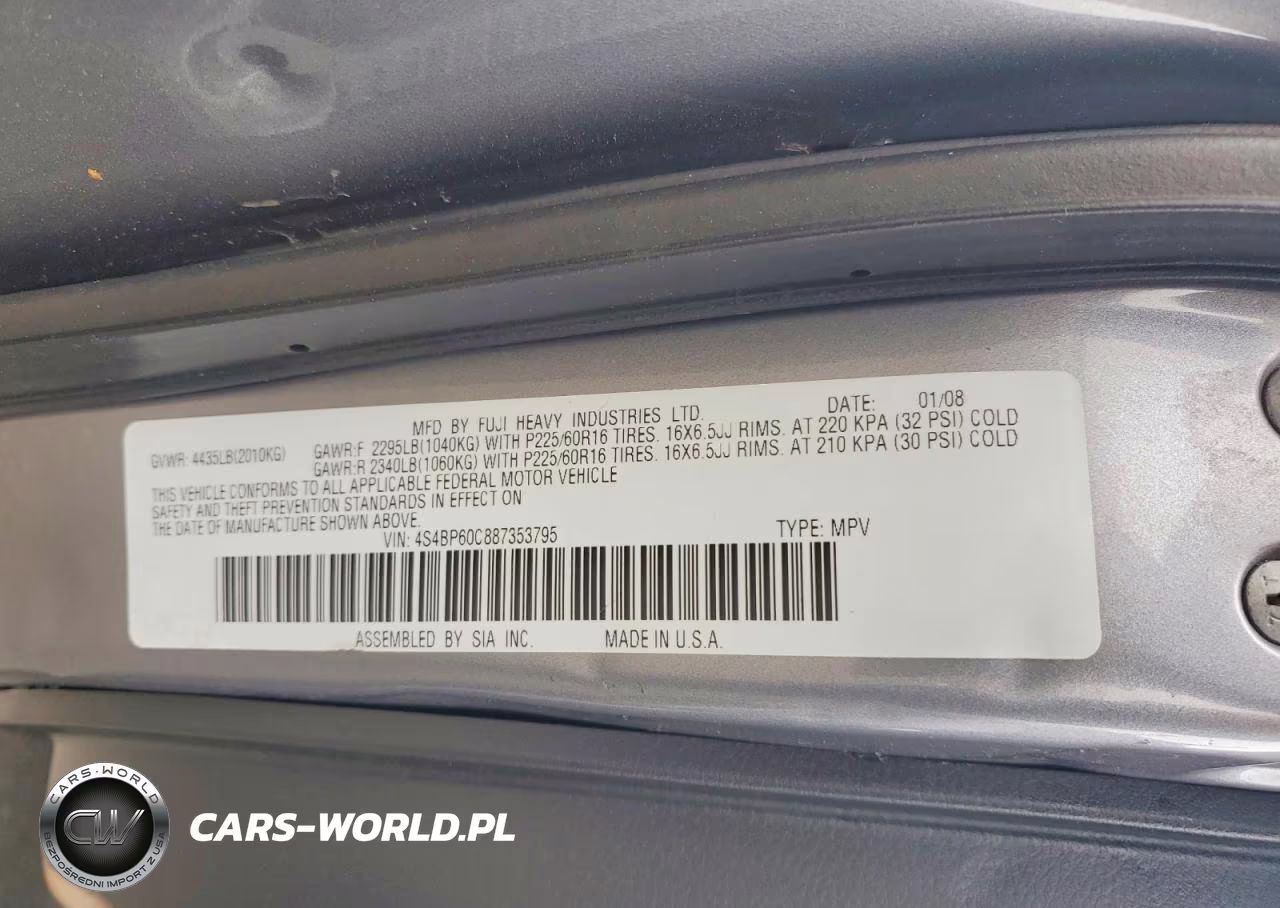 2008 Subaru Outback VIN:4S4BP60C887353795 - 12