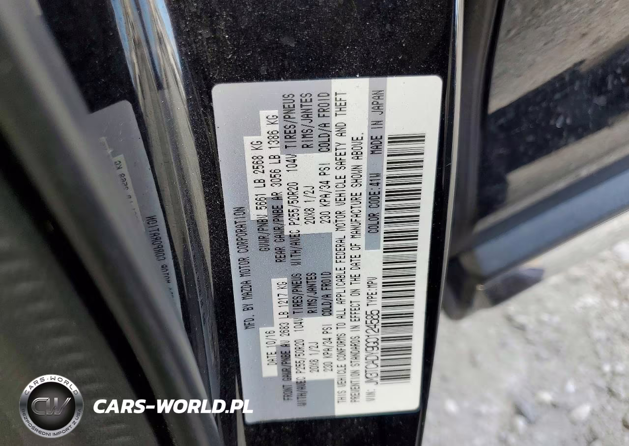 2016 Mazda Cx-9 Grand Touring VIN:JM3TCADY9G0124585 - 12