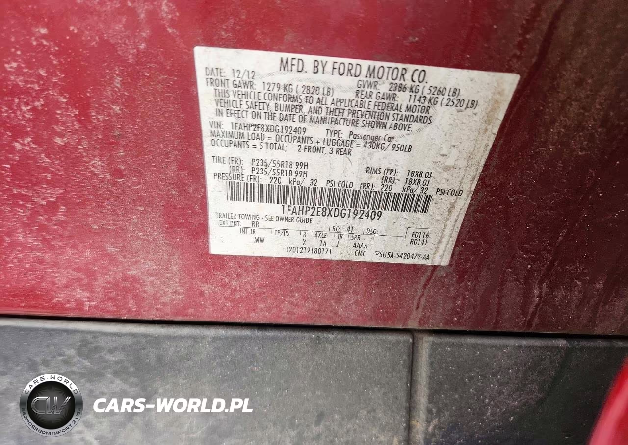 2013 Ford Taurus Sel VIN:1FAHP2E8XDG192409 - 12