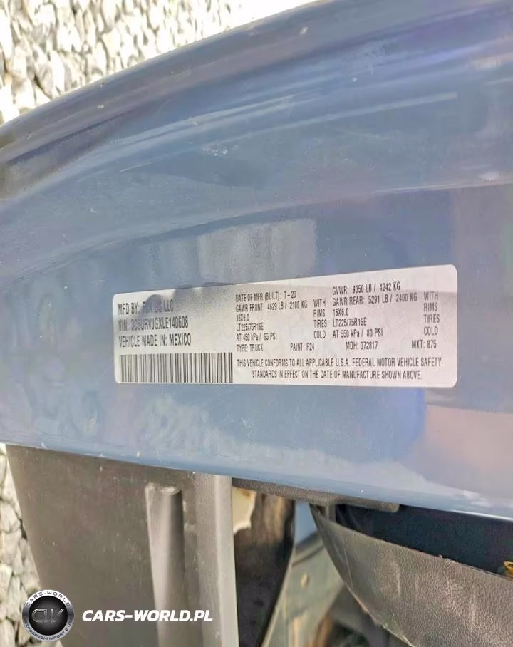 2020 Ram Promaster 3500 Delivery Van VIN:3C6URVJGXLE140608 - 13