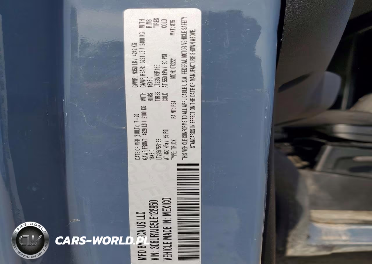 2020 Ram Promaster 3500 3500 High VIN:3C6URVJG5LE128950 - 13