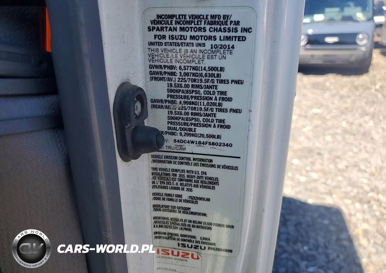 2015 Isuzu Npr Hd Truck Cab And Chassis VIN:54DC4W1B4FS802340 - 13