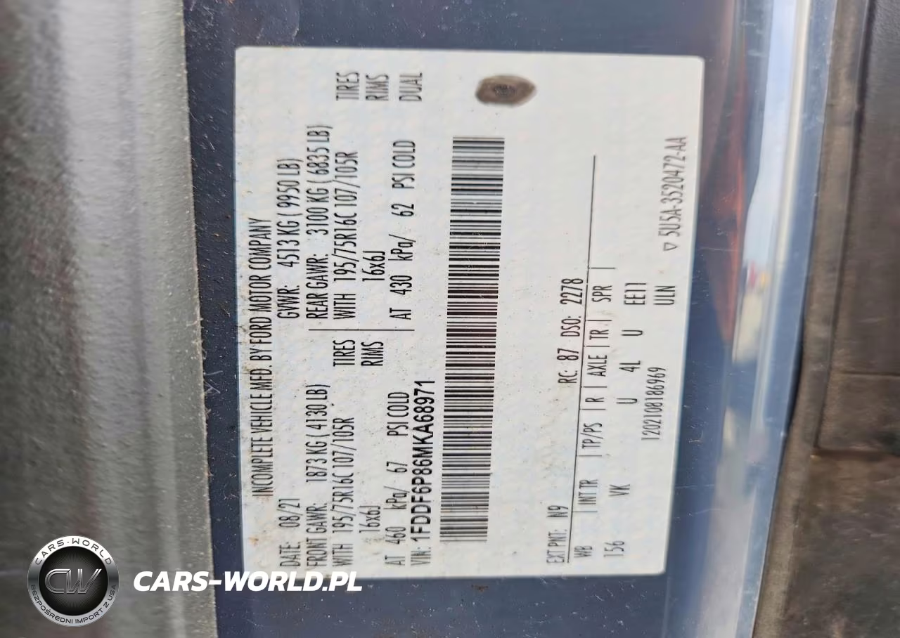 2021 Ford Transit Delivery Truck VIN:1FDDF6P86MKA68971 - 12