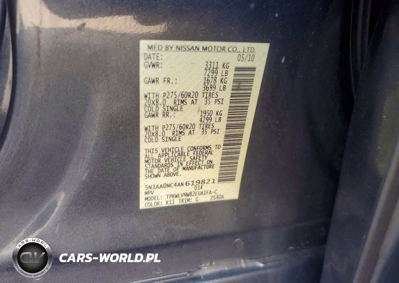2010 Nissan Armada Se VIN:5N1AA0NC4AN619821 - 13