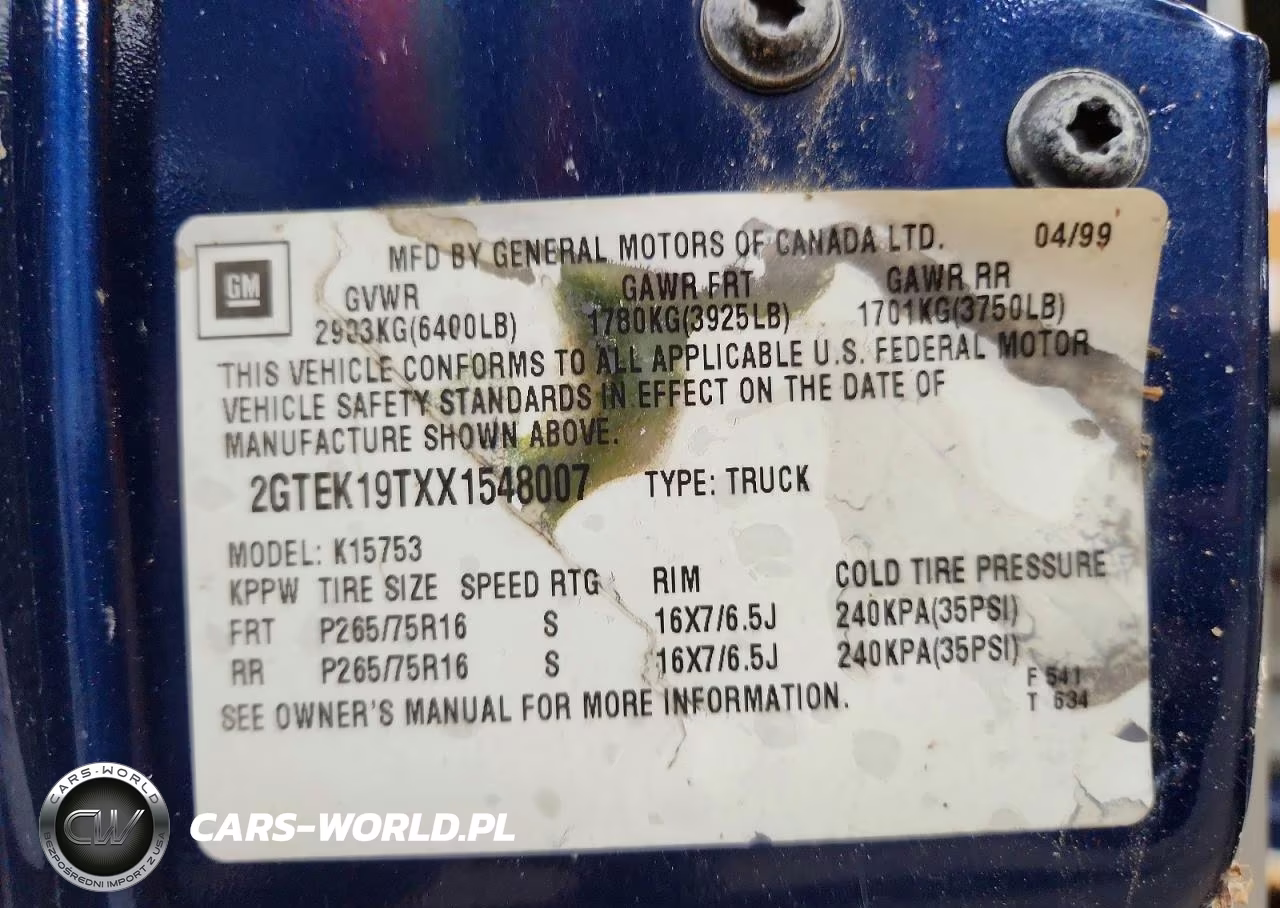 1999 GMC New Sierra K1500 VIN:2GTEK19TXX1548007 - 12