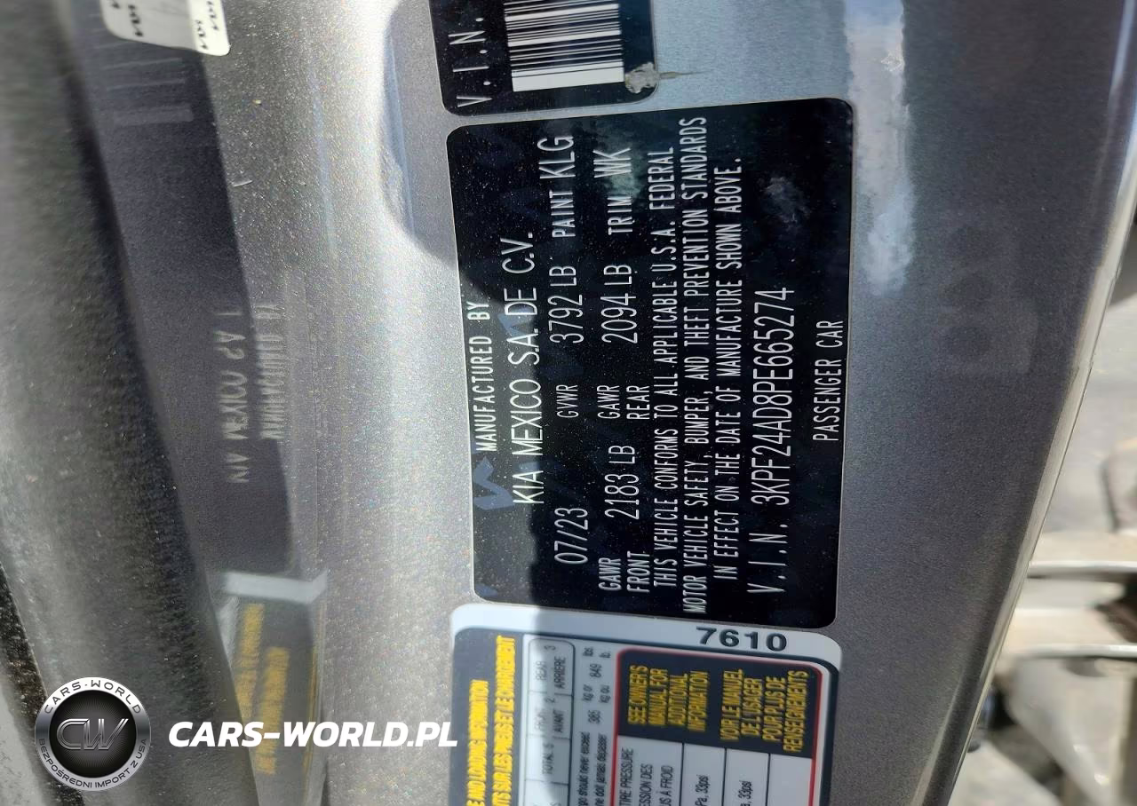 2023 Kia Forte Lxs VIN:3KPF24AD8PE665274 - 13