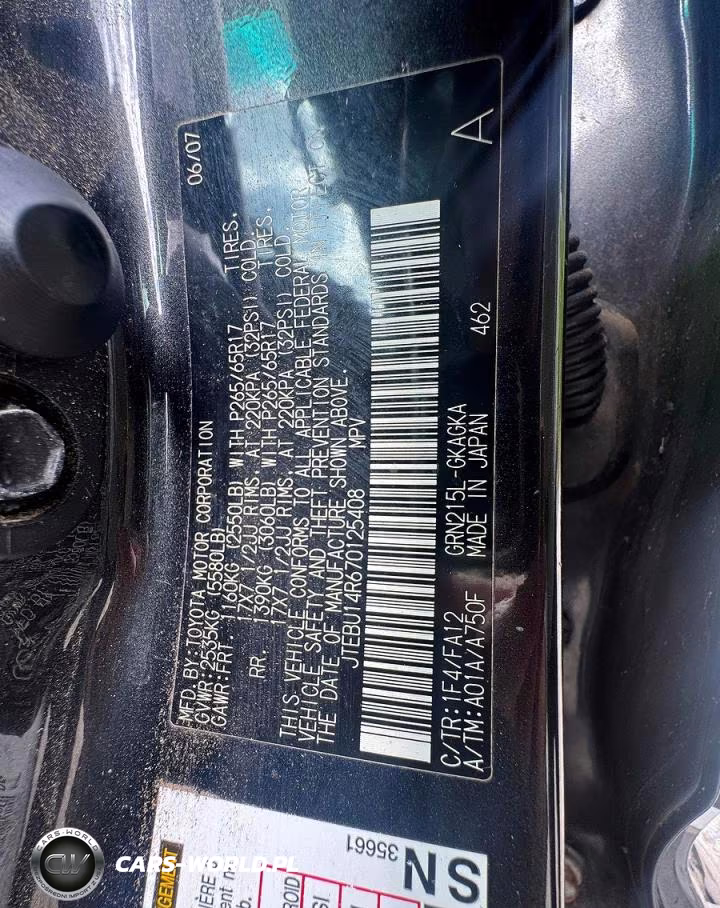 2007 Toyota 4Runner Sr5 VIN:JTEBU14R670125408 - 10