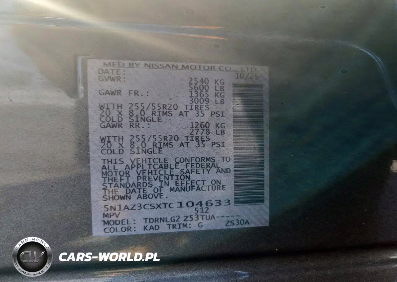2026 Nissan Murano Sl VIN:5N1AZ3CSXTC104633 - 13