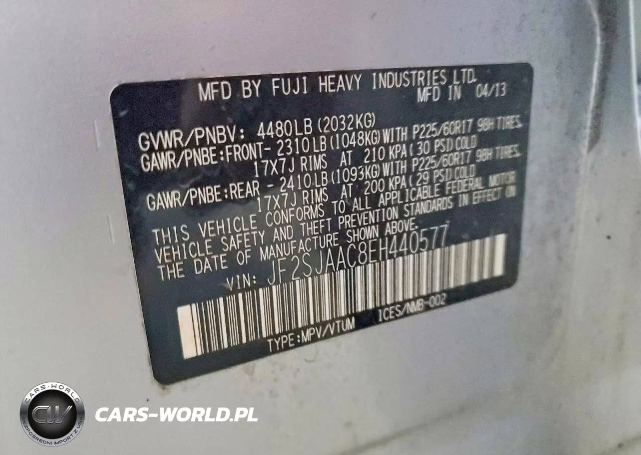 2014 Subaru Forester 2.5I VIN:JF2SJAAC8EH440577 - 12
