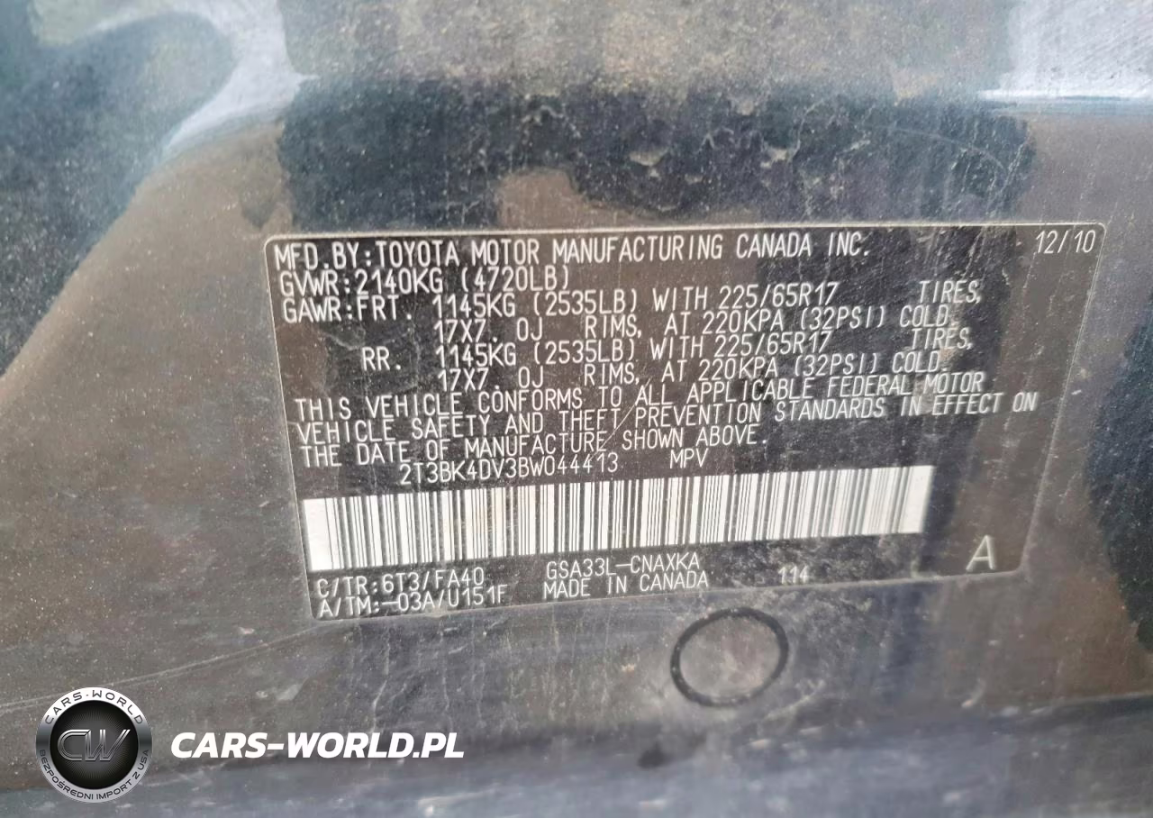 2011 Toyota Rav4 VIN:2T3BK4DV3BW044413 - 12