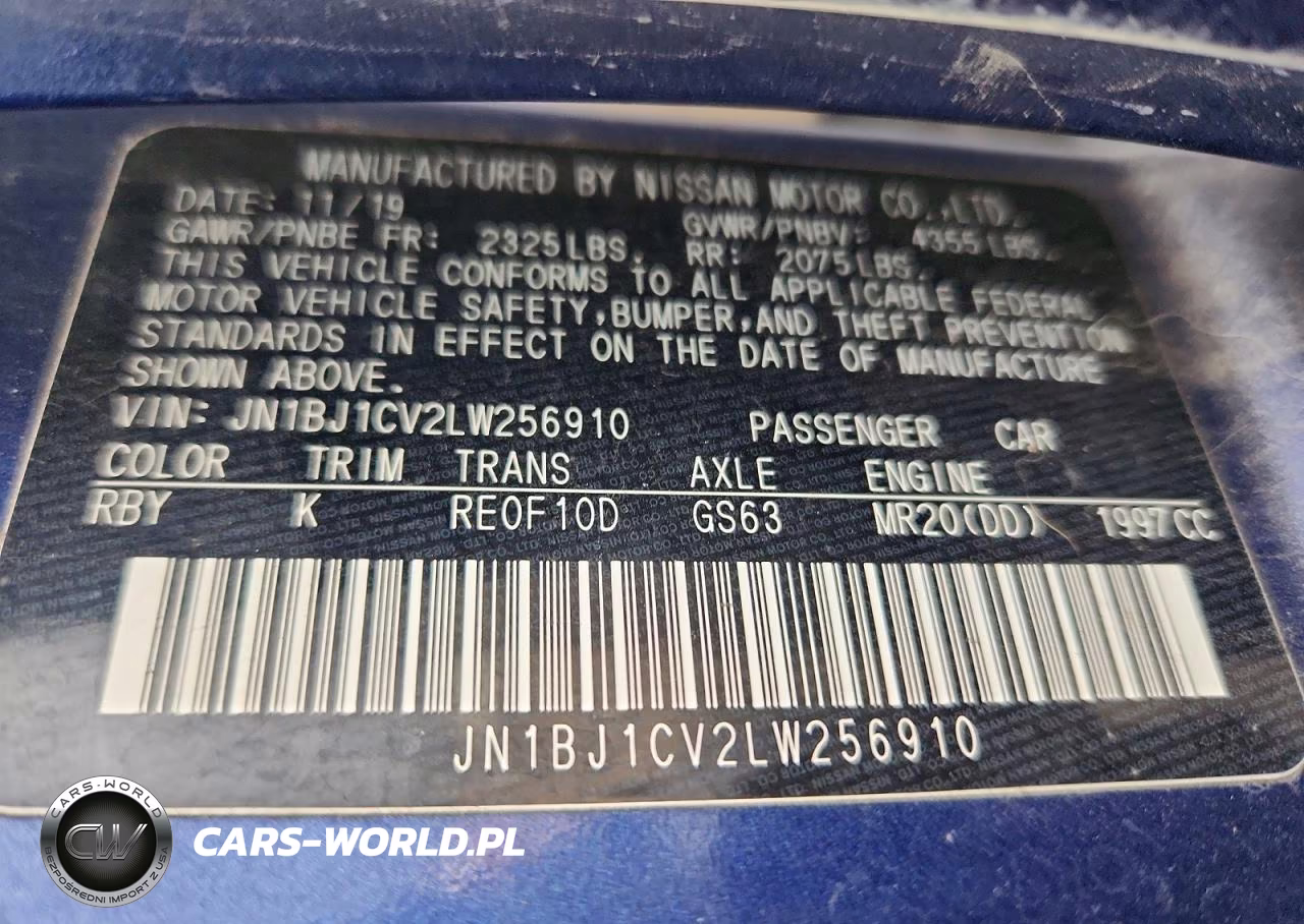2020 Nissan Rogue Sport Sv VIN:JN1BJ1CV2LW256910 - 13