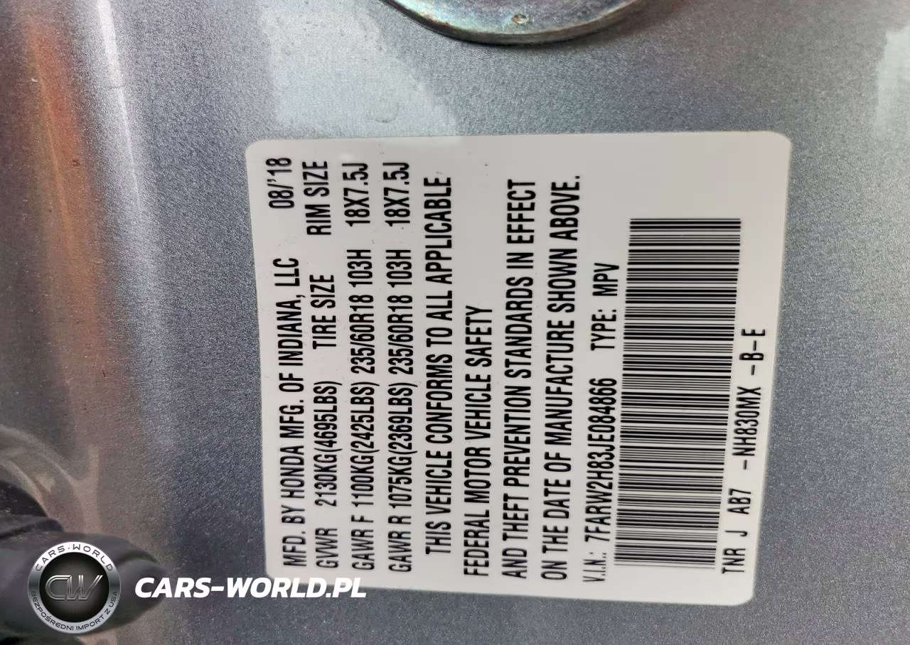 2018 Honda Cr-V Exl VIN:7FARW2H83JE084866 - 13