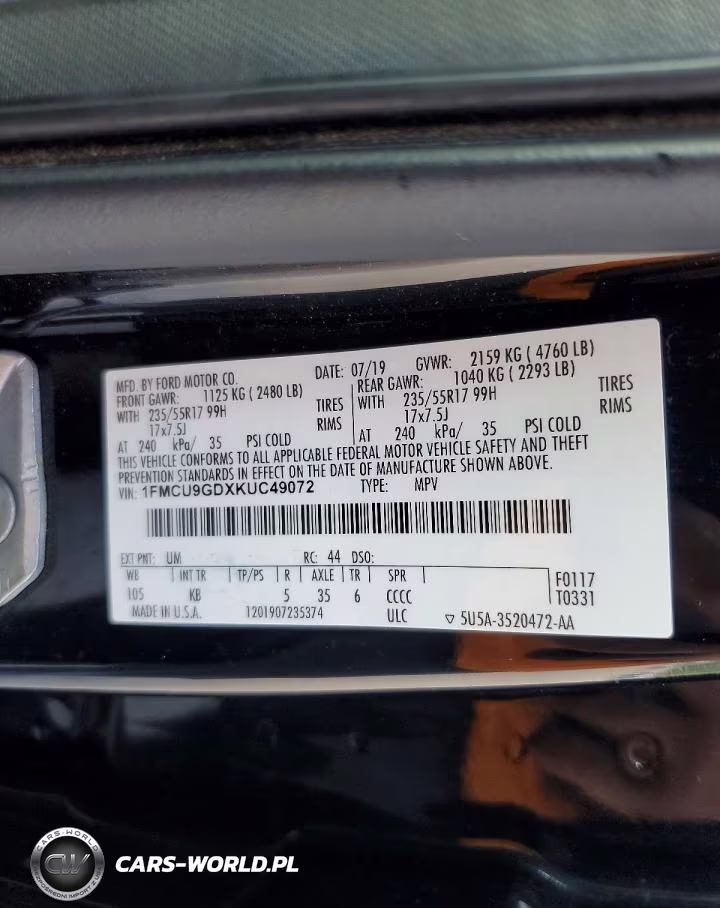 2019 Ford Escape Se VIN:1FMCU9GDXKUC49072 - 13