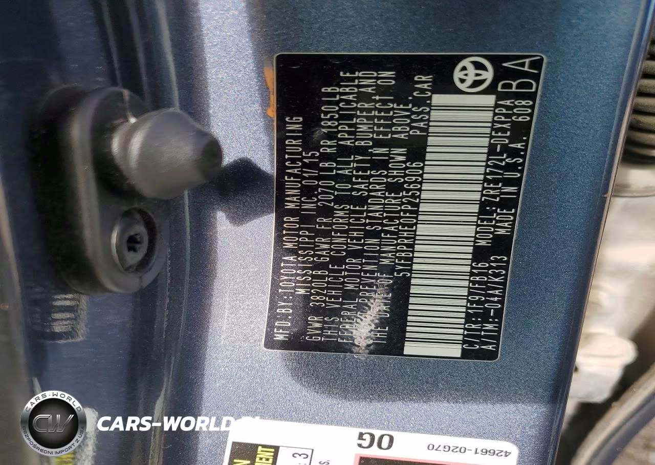 2015 Toyota Corolla Le Eco Plus VIN:5YFBPRHE0FP256906 - 12