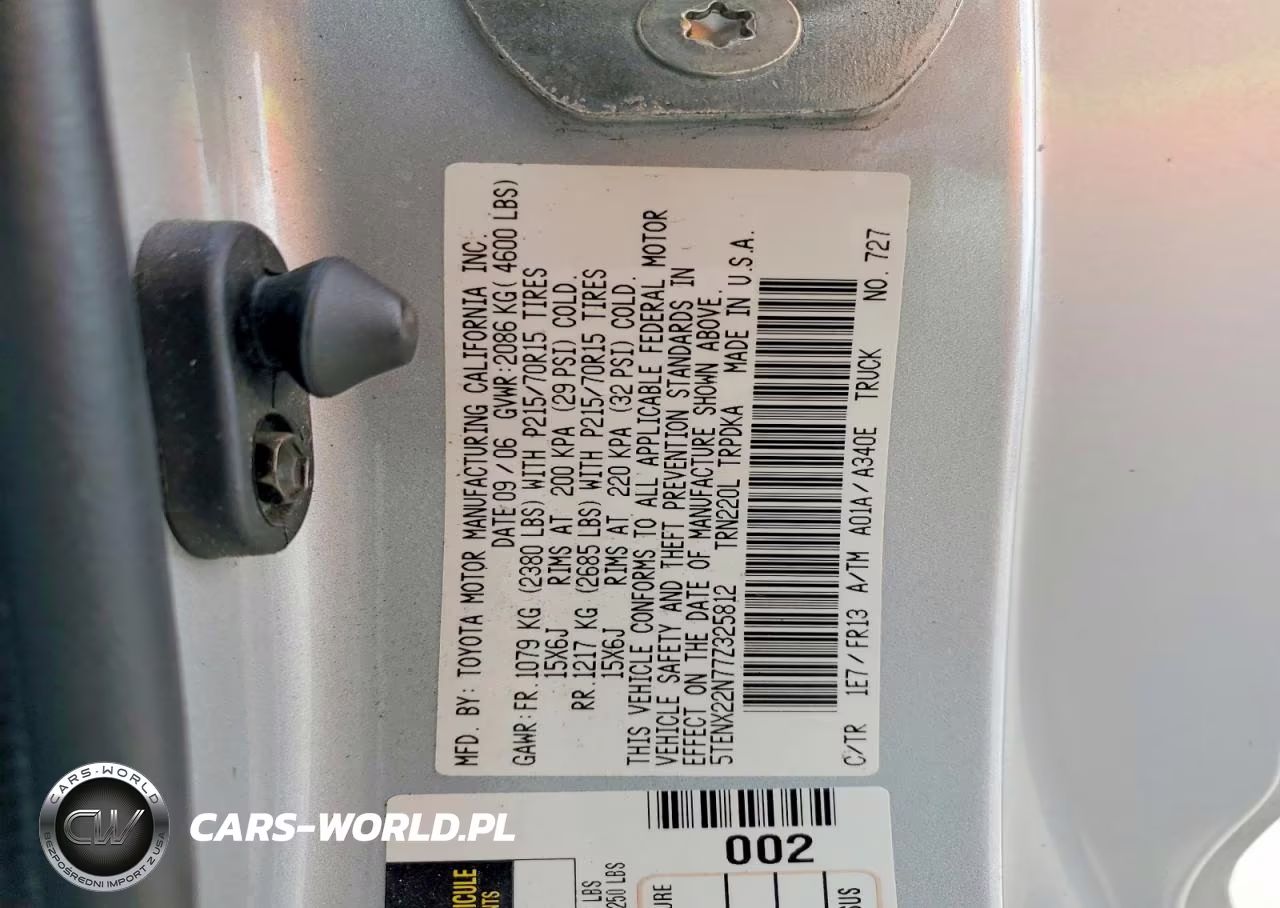 2007 Toyota Tacoma Base VIN:5TENX22N77Z325812 - 12