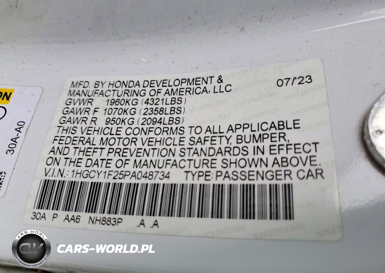 2023 Honda Accord Lx VIN:1HGCY1F25PA048734 - 12